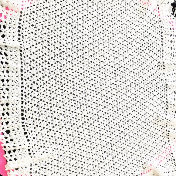Baby Baptismal Blanket had crocheted White Longer corners draping FREE SHIPPing! - Picture 2 of 8